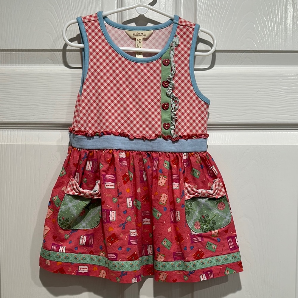 Matilda Jane Red and Green Gingham Dress with Pockets